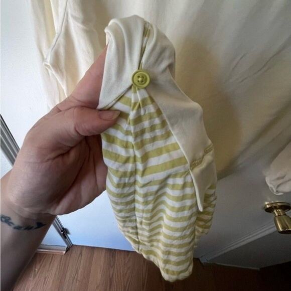 Matilda Jane White & Citron Yellow Ventriloquist Top Stripes Tunic Top Size M - Picture 4 of 8